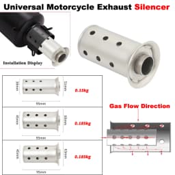 51mm 60mm 63mm Universal Motorcycle Exhaust Escape Systesm Silencer Muffler Link Pipe DB Killer Eliminate Reduce Noise