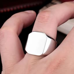 Free Engrave New Silver/Gold/Black/Blue Square Big Width Signet Rings For Men Ring Titanium Steel Jewelry