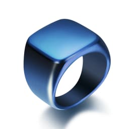 Free Engrave New Silver/Gold/Black/Blue Square Big Width Signet Rings For Men Ring Titanium Steel Jewelry