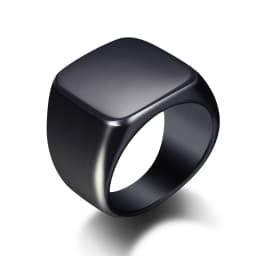 Free Engrave New Silver/Gold/Black/Blue Square Big Width Signet Rings For Men Ring Titanium Steel Jewelry