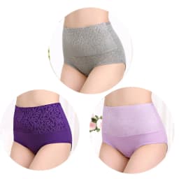 3Pcs Cotton Panties for Women Plus Size Underwear High Waist Abdominal Briefs Female Girl Postpartum Recovery Panties Women's