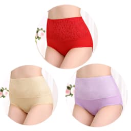 3Pcs Cotton Panties for Women Plus Size Underwear High Waist Abdominal Briefs Female Girl Postpartum Recovery Panties Women's