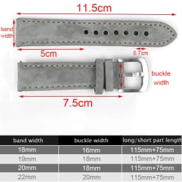 Suede Leather Watch Strap 18mm 19mm 20mm 22mm Band Vintage Handmade Watchband Grey Brown Replacement Belts For Watch Accessories