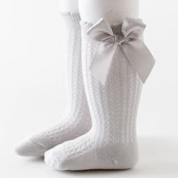Summer Baby Girls Socks Toddlers Bow Long Sock Kids Knee High Soft Cotton Mesh Spanish Style Children 0-2 Years Breathable Socks