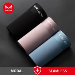 MiiOW 3Pcs Men Underwear Boxer Shorts Modal Seamless Comfort Underpants Man Boxershorts Plus Size Male Panties 5XL 2022 New