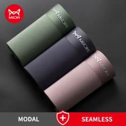 MiiOW 3Pcs Men Underwear Boxer Shorts Modal Seamless Comfort Underpants Man Boxershorts Plus Size Male Panties 5XL 2022 New