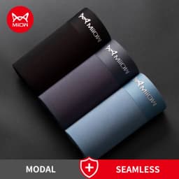MiiOW 3Pcs Men Underwear Boxer Shorts Modal Seamless Comfort Underpants Man Boxershorts Plus Size Male Panties 5XL 2022 New