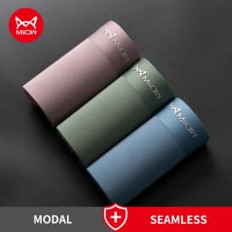MiiOW 3Pcs Men Underwear Boxer Shorts Modal Seamless Comfort Underpants Man Boxershorts Plus Size Male Panties 5XL 2022 New