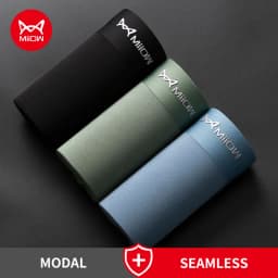 MiiOW 3Pcs Men Underwear Boxer Shorts Modal Seamless Comfort Underpants Man Boxershorts Plus Size Male Panties 5XL 2022 New