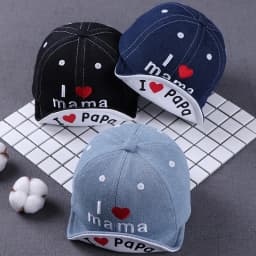 Baby Denim Baseball Cap I Love Mama Summer Hat Kids Sun For Boys And Girls Letter Children's Hats s