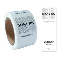 100pcs/roll Thank You Sticker Seal Labels Small Business Gift Decor Sticker Package Sticker This Package Is Happy To See You Too