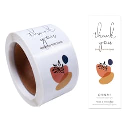 100pcs/roll Thank You Sticker Seal Labels Small Business Gift Decor Sticker Package Sticker This Package Is Happy To See You Too
