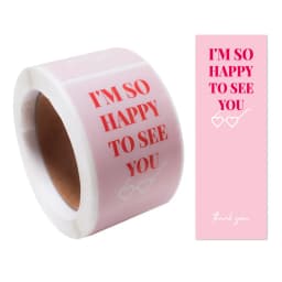 100pcs/roll Thank You Sticker Seal Labels Small Business Gift Decor Sticker Package Sticker This Package Is Happy To See You Too