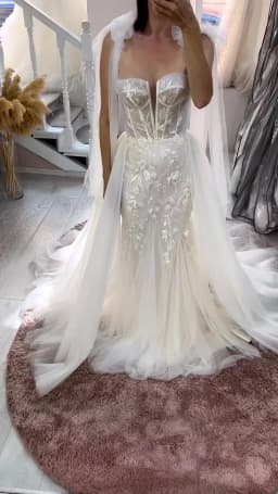Luxury Mermaid Wedding Dresses  Thick Staps Detachable Train 2 In 1 Lace Applique Wedding Gowns Tailor-Made