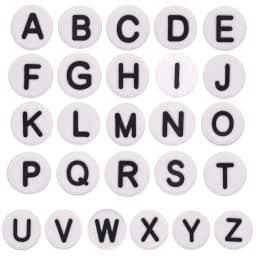 Single Sale 1PCS PVC Cute Cartoon Shoe Charms Kawaii Circle White 26 Alphabet Letter Sandals Shoes Accessories Decoration