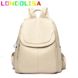 High Quality Soft Leather Backpacks Purses for Women Casual Daypack Vintage Bagpack School Bags for Teen Girls Mochilas Rucksack