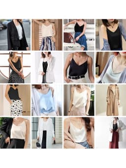 AOSSVIAO 2026 Spaghetti Strap Top Women Halter V Neck Basic White Cami Sleeveless Satin Silk Tank Tops Women'S Summer Camisole