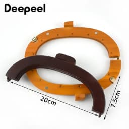 1/2Pc Deepeel 20*7.5cm Handbag Wooden Handle Kiss Clasp Fashion Women's Purse Frame Woven-Bag Replace Handles Hardware Accessory