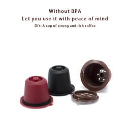 3/6Pcs Refillable Reusable Coffee Capsule Pods  Coffee Filter Pods with Spoon and Cleaning Brush
