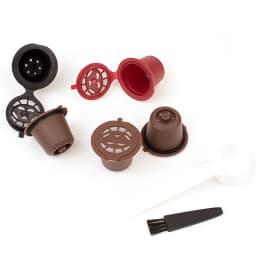 3/6Pcs Refillable Reusable Coffee Capsule Pods  Coffee Filter Pods with Spoon and Cleaning Brush