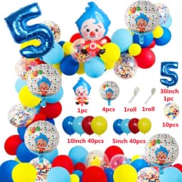 98pcs/Set Cartoon Clown Arch Garland Kit Foil Number Balloons Latex Air Globos Baby Shower Birthday Party Decorations Supplies