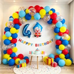 98pcs/Set Cartoon Clown Arch Garland Kit Foil Number Balloons Latex Air Globos Baby Shower Birthday Party Decorations Supplies