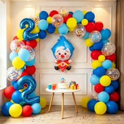 98pcs/Set Cartoon Clown Arch Garland Kit Foil Number Balloons Latex Air Globos Baby Shower Birthday Party Decorations Supplies