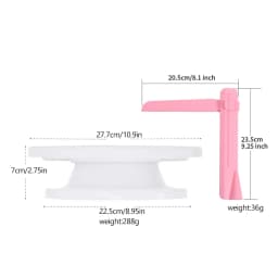 DIY 11 Inch Cake Turntable Rotating Decorating Stand With Adjustable Icing Scraper Plastic Cake Spinner Baking Supplies 10225