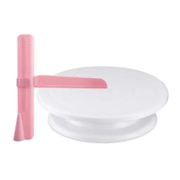 DIY 11 Inch Cake Turntable Rotating Decorating Stand With Adjustable Icing Scraper Plastic Cake Spinner Baking Supplies 10225