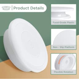 DIY 11 Inch Cake Turntable Rotating Decorating Stand With Adjustable Icing Scraper Plastic Cake Spinner Baking Supplies 10225