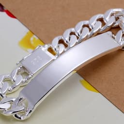 Charm 925 Sterling Silver Design Noble Pretty 10MM Mens Chain Jewelry Fashion Geometric Bracelet Factory Price