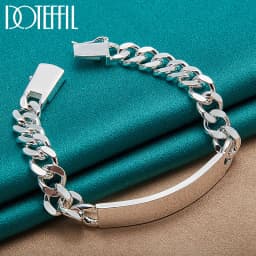 Charm 925 Sterling Silver Design Noble Pretty 10MM Mens Chain Jewelry Fashion Geometric Bracelet Factory Price