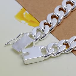 Charm 925 Sterling Silver Design Noble Pretty 10MM Mens Chain Jewelry Fashion Geometric Bracelet Factory Price