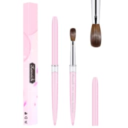100% Kolinsky Acrylic Nail Brush Good Quality Nail Art Mink Brush Wood Handle Gel Builder Manicure Brush Drawing Tools Size 8-16