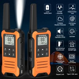 2pcs Baofeng F22/T22 Mini Walkie Talkie PMR Long Range Rechargable Portable Two Way Radio Type-C Charger for Camping Trip