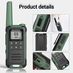 2pcs Baofeng F22/T22 Mini Walkie Talkie PMR Long Range Rechargable Portable Two Way Radio Type-C Charger for Camping Trip