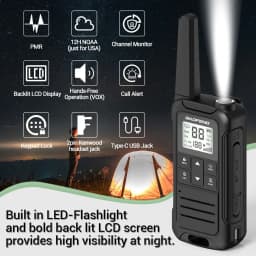 2pcs Baofeng F22/T22 Mini Walkie Talkie PMR Long Range Rechargable Portable Two Way Radio Type-C Charger for Camping Trip