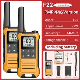 2pcs Baofeng F22/T22 Mini Walkie Talkie PMR Long Range Rechargable Portable Two Way Radio Type-C Charger for Camping Trip