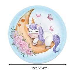 1 inch Cute Unicorn Sticker for Kids 50-500pcs Classic Toy Decor for School Teacher Encouragement Animal Reward Sticker