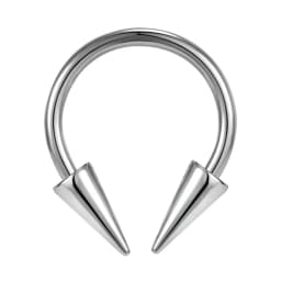 16G Cone Septum Ring Stainless Steel Horseshoe Nose Piercing Spike Lip Rings Black Color Tragus Helix Earring Body Jewelry