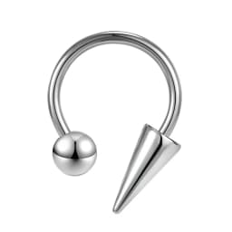 16G Cone Septum Ring Stainless Steel Horseshoe Nose Piercing Spike Lip Rings Black Color Tragus Helix Earring Body Jewelry
