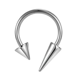 16G Cone Septum Ring Stainless Steel Horseshoe Nose Piercing Spike Lip Rings Black Color Tragus Helix Earring Body Jewelry