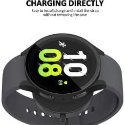 for Samsung Galaxy 4 5 6 7 44mm 40mm tempered glass+PC fully covered protective watch case, shock and scratch resistant