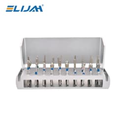 ELIJAH 30PCS/Set Dental Diamond Burs Drill Aluminum Burs Sterilization Block Dental Hospital Tool for High Speed Handpiece