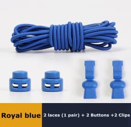 No tie shoelaces Round Elastic Shoelace Plastic snap lock Suitable for all shoes Adult children walking sports Lazy laces 1 pair