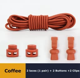 No tie shoelaces Round Elastic Shoelace Plastic snap lock Suitable for all shoes Adult children walking sports Lazy laces 1 pair