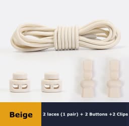 No tie shoelaces Round Elastic Shoelace Plastic snap lock Suitable for all shoes Adult children walking sports Lazy laces 1 pair