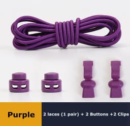 No tie shoelaces Round Elastic Shoelace Plastic snap lock Suitable for all shoes Adult children walking sports Lazy laces 1 pair