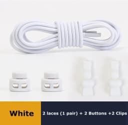 No tie shoelaces Round Elastic Shoelace Plastic snap lock Suitable for all shoes Adult children walking sports Lazy laces 1 pair