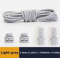 No tie shoelaces Round Elastic Shoelace Plastic snap lock Suitable for all shoes Adult children walking sports Lazy laces 1 pair